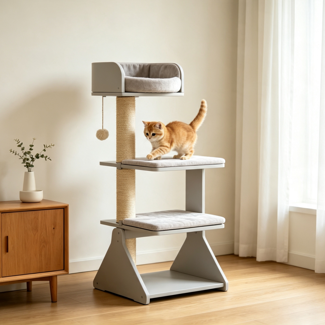 All-In-One Indoor Cat Climbing Tree