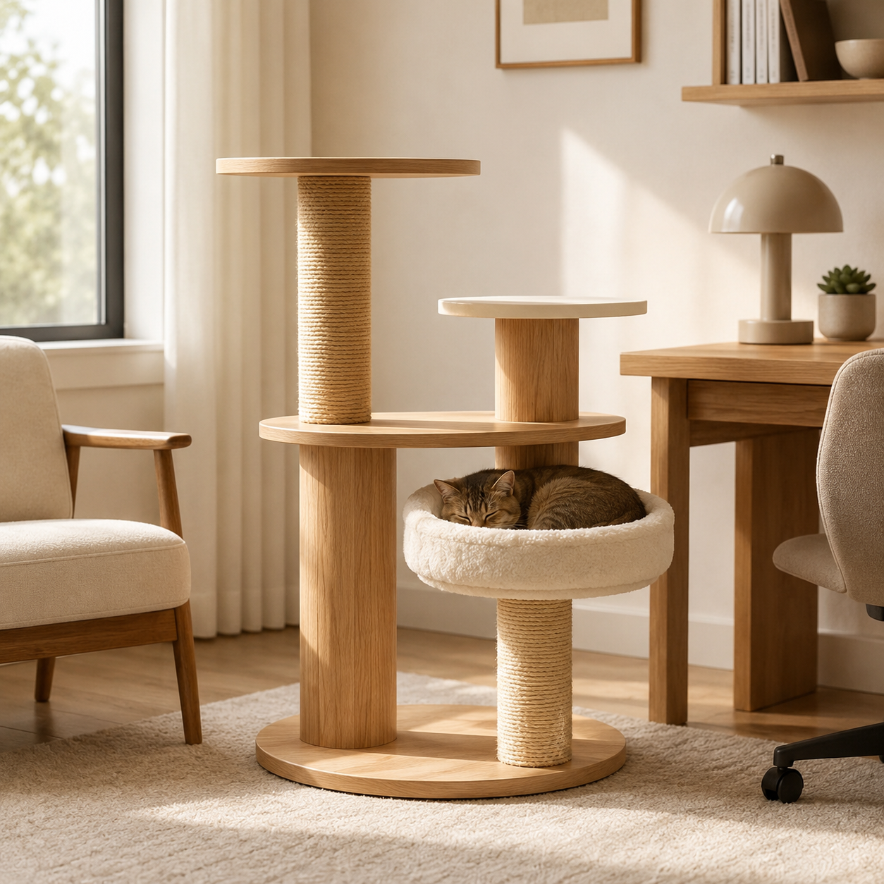 Sturdy Sisal Cat Tree, Multi-level Indoor Cat Climbing Tower