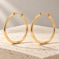 Vellouswell Gold-Tone Hoop Earrings | Smooth Minimalist Design