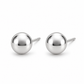 Vellouswell Silver-Tone Ball Stud Earrings | Minimalist Reflective Design