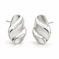 Vellouswell Silver-Tone Sculptural Wave Stud Earrings