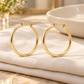 Vellouswell Gold-Tone Hoop Earrings | Smooth Minimalist Design