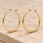 Vellouswell Gold-Tone Hoop Earrings | Smooth Minimalist Design