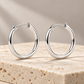 Vellouswell Silver-Tone Hoop Earrings | Smooth Rounded Design