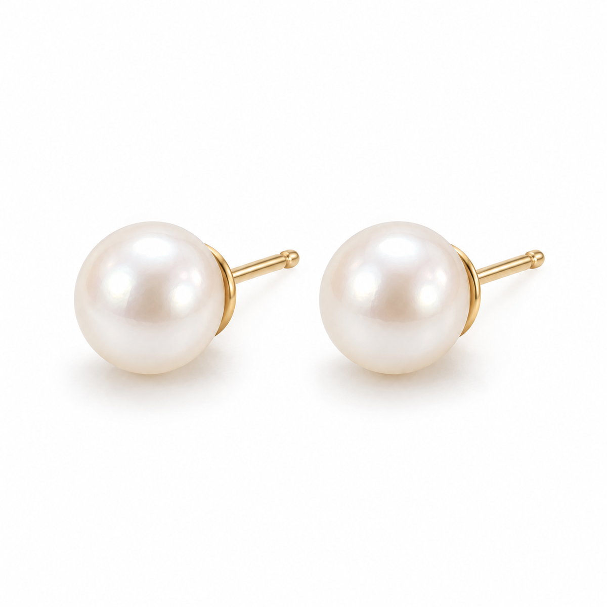 Vellouswell Cream Pearl-Look Stud Earrings | Gold-Tone Settings
