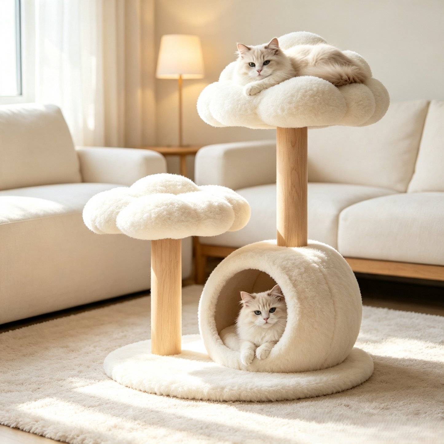 Multi-layer Sisal Cat Climbing Tree, Stable Indoor Cat Tower