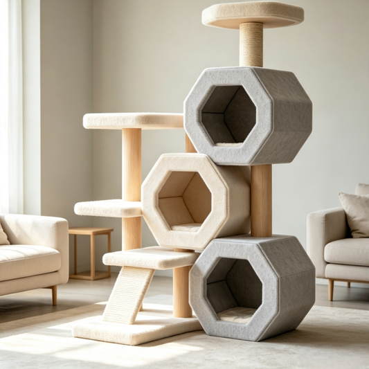 Sturdy Sisal Cat Tree, Multi-level Indoor Cat Climbing Frame