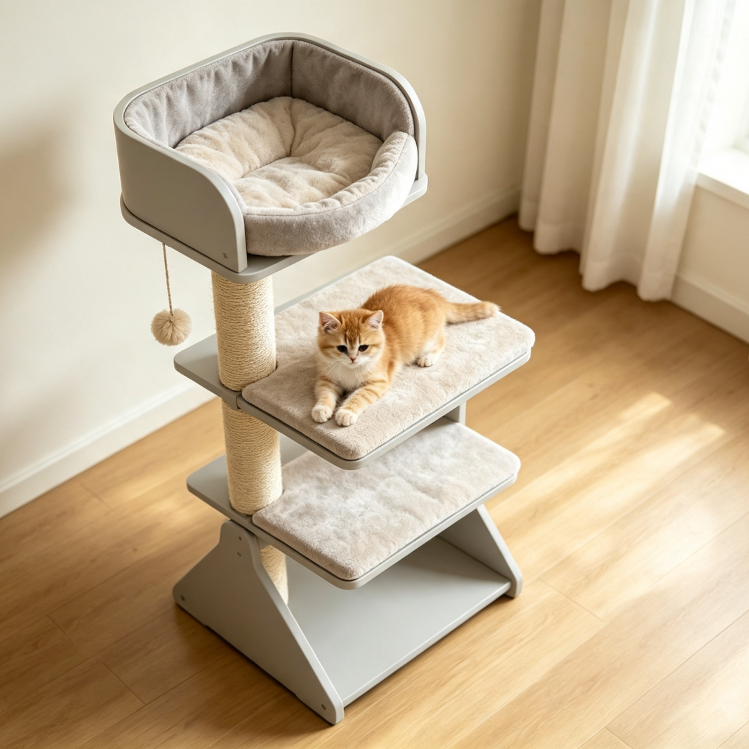 All-In-One Indoor Cat Climbing Tree
