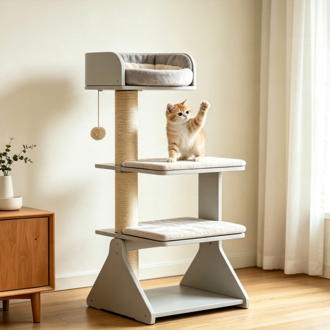 All-In-One Indoor Cat Climbing Tree