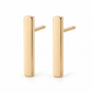 Vellouswell Gold-Tone Bar Stud Earrings | Rounded-Edge Minimalist Design