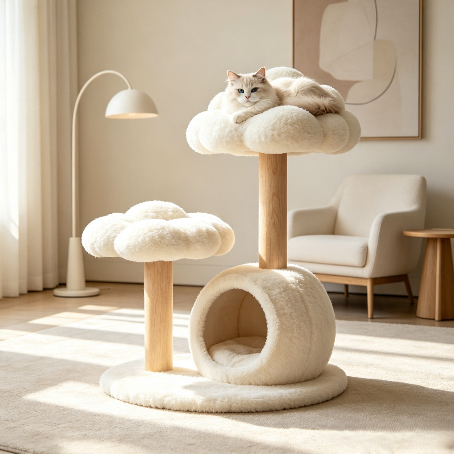 Multi-layer Sisal Cat Climbing Tree, Stable Indoor Cat Tower