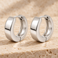 Vellouswell Silver-Tone Wide Hoop Earrings | Minimalist Reflective Design