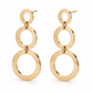 Vellouswell Gold-Tone Triple Circle Drop Earrings | Graduated Geometric Design