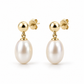 Vellouswell Oval Pearl-Look Drop Earrings | Gold-Tone Ball Detail