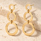 Vellouswell Gold-Tone Triple Circle Drop Earrings | Graduated Geometric Design