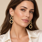 Vellouswell Gold-Tone Triple Circle Drop Earrings | Graduated Geometric Design