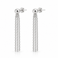 Vellouswell Silver-Tone Chain Tassel Earrings | Ball-Top Drop Design