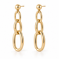 Vellouswell Gold-Tone Triple Oval Link Drop Earrings