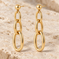 Vellouswell Gold-Tone Triple Oval Link Drop Earrings