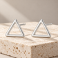 Vellouswell Silver-Tone Open Triangle Stud Earrings | Minimalist Geometric Design
