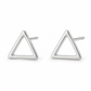 Vellouswell Silver-Tone Open Triangle Stud Earrings | Minimalist Geometric Design