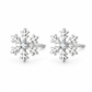 Vellouswell Silver-Tone Snowflake Stud Earrings | Clear Crystal-Look Center