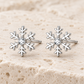 Vellouswell Silver-Tone Snowflake Stud Earrings | Clear Crystal-Look Center