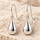Vellouswell Silver-Tone Teardrop Earrings | Reflective Hook Design