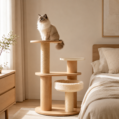 Sturdy Sisal Cat Tree, Multi-level Indoor Cat Climbing Tower