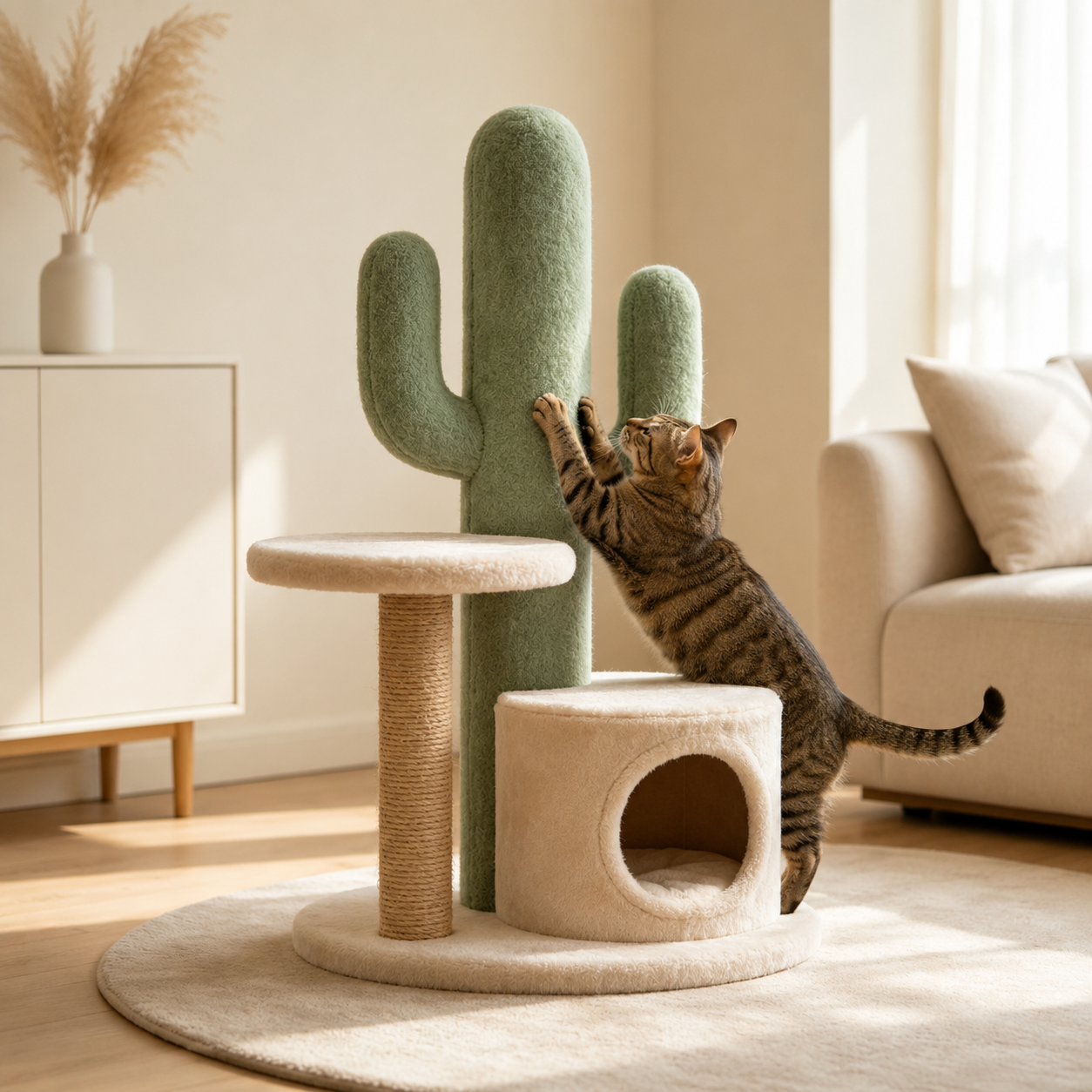 Sisal Cat Climbing Tree, Stable Multi-layer Indoor Cat Tower