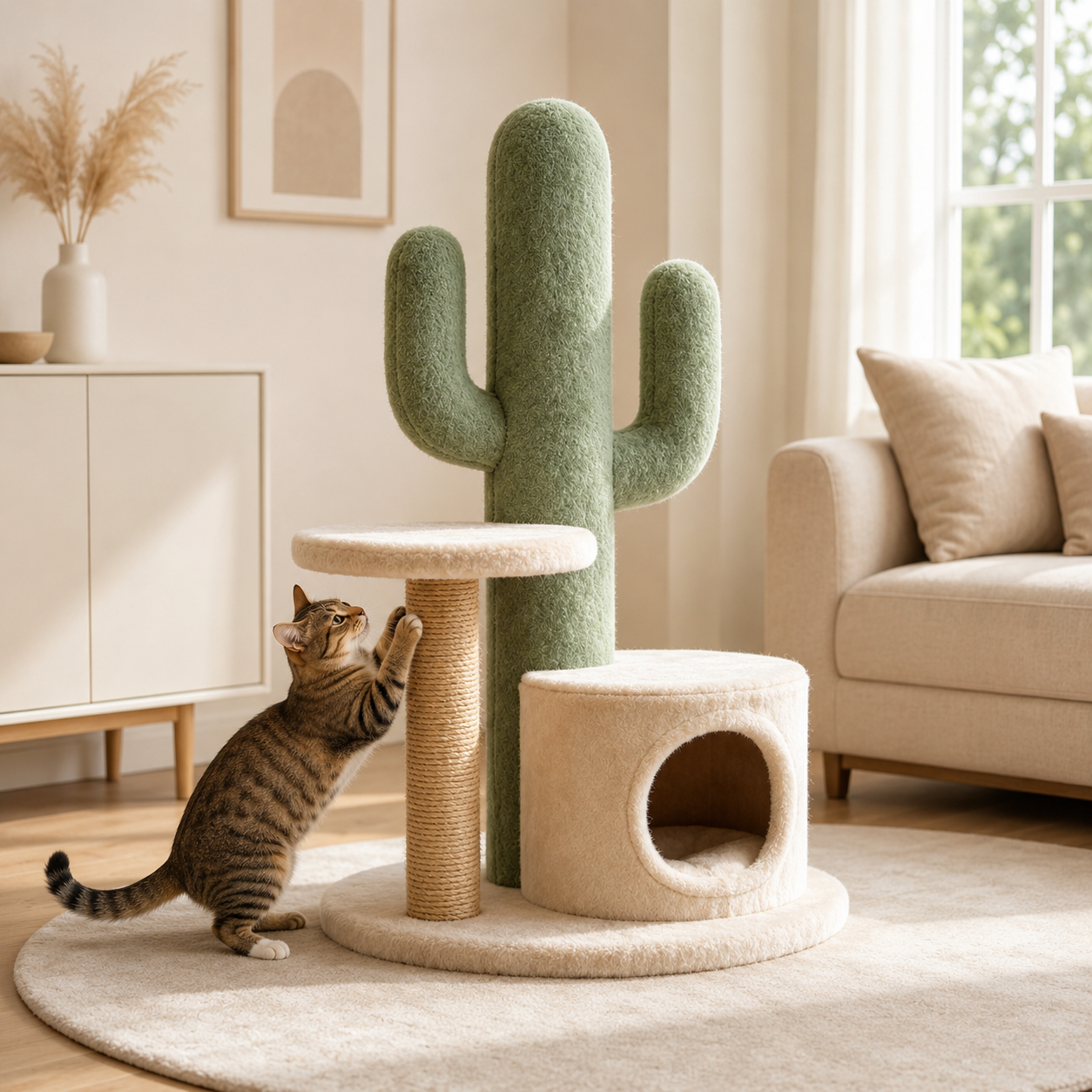 Sisal Cat Climbing Tree, Stable Multi-layer Indoor Cat Tower
